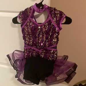 Weismann dance costume SC purple gold and black